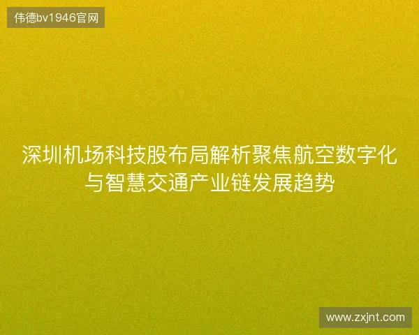 深圳机场科技股布局解析聚焦航空数字化与智慧交通产业链发展趋势